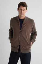 Kahverengi Kaşmirli Süet Erkek Hırka