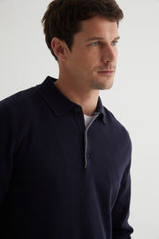 Lacivert Saf Kaşmir Polo Kazak