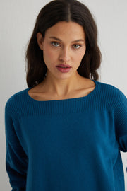 Tavuskuşu Isabella Saf Kaşmir Kayık Yaka Kazak