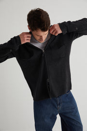 Gri Saf Kaşmir Çelik Örgü Erkek Ceket