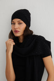 Siyah Lucia Taşlı Bere