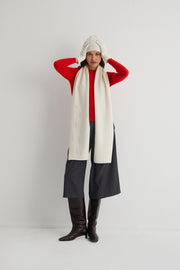 Ekru Lucia Taşlı Atkı 30x190 cm