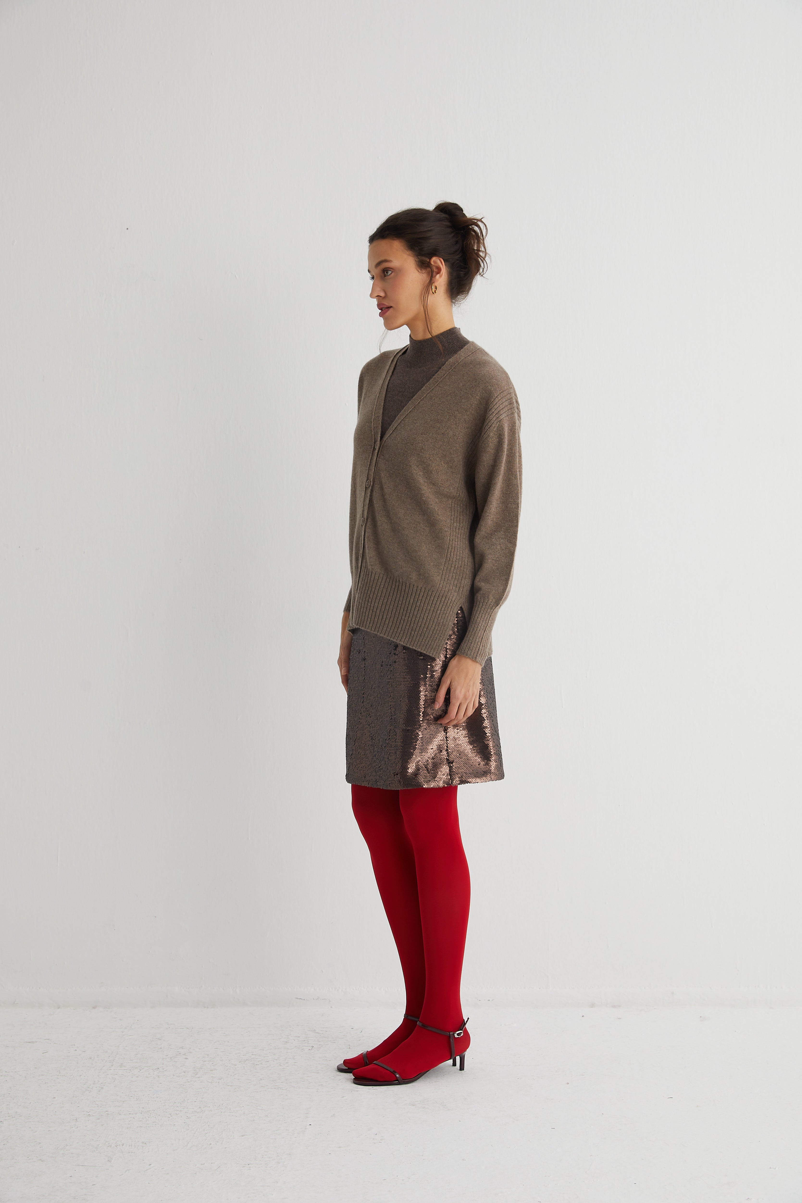 Vizon Lilly Saf Kaşmir V Yaka Hırka