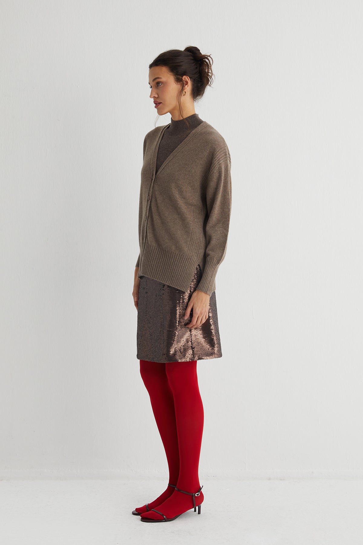 Vizon Lilly Saf Kaşmir V Yaka Hırka