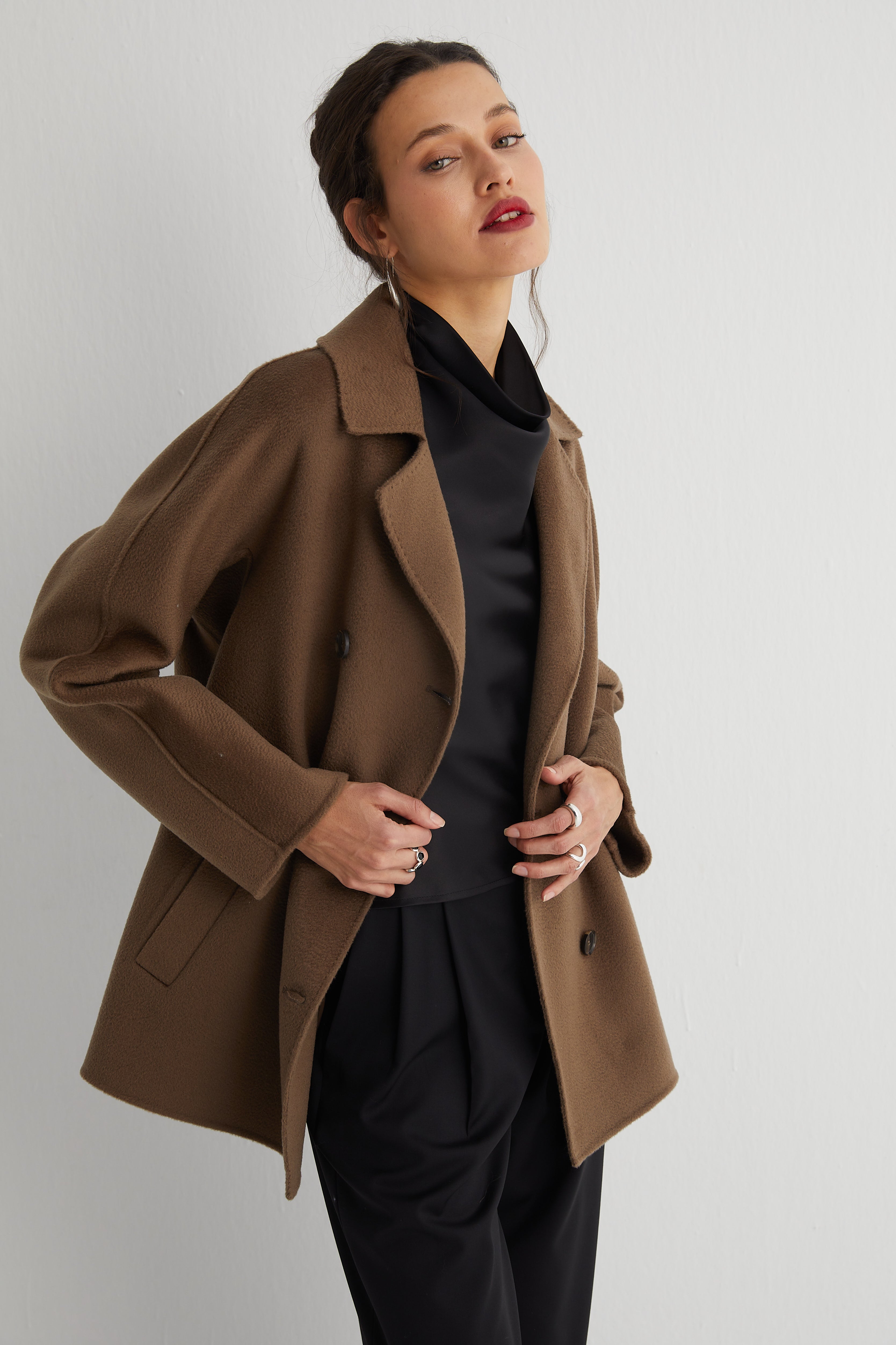 Haki Meghan Kaşmirli Palto