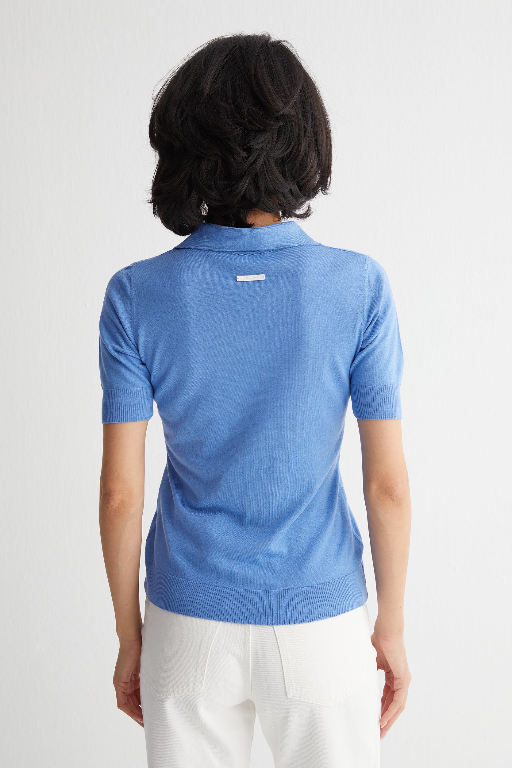 Mavi Zoe İpek Kaşmir Kısa Kollu Polo