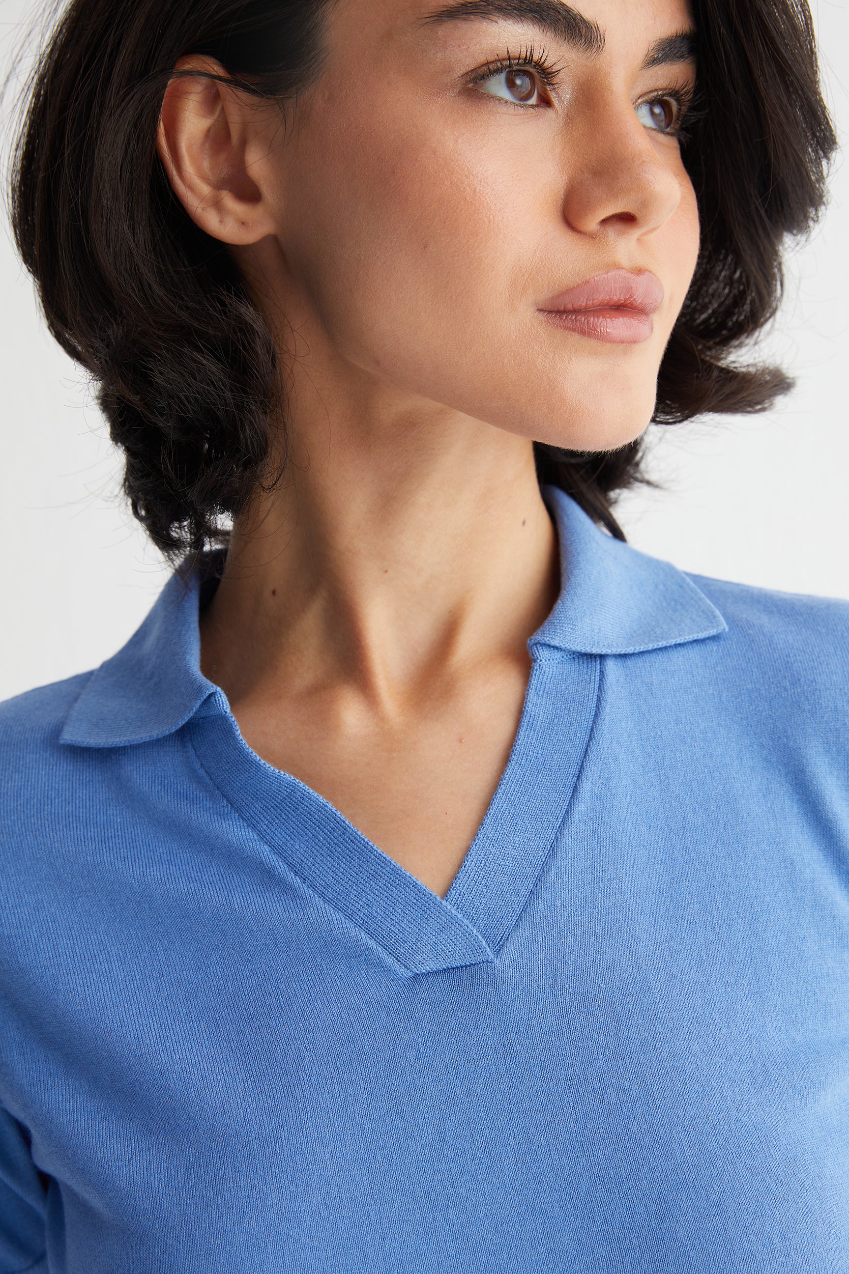 Mavi Zoe İpek Kaşmir Kısa Kollu Polo