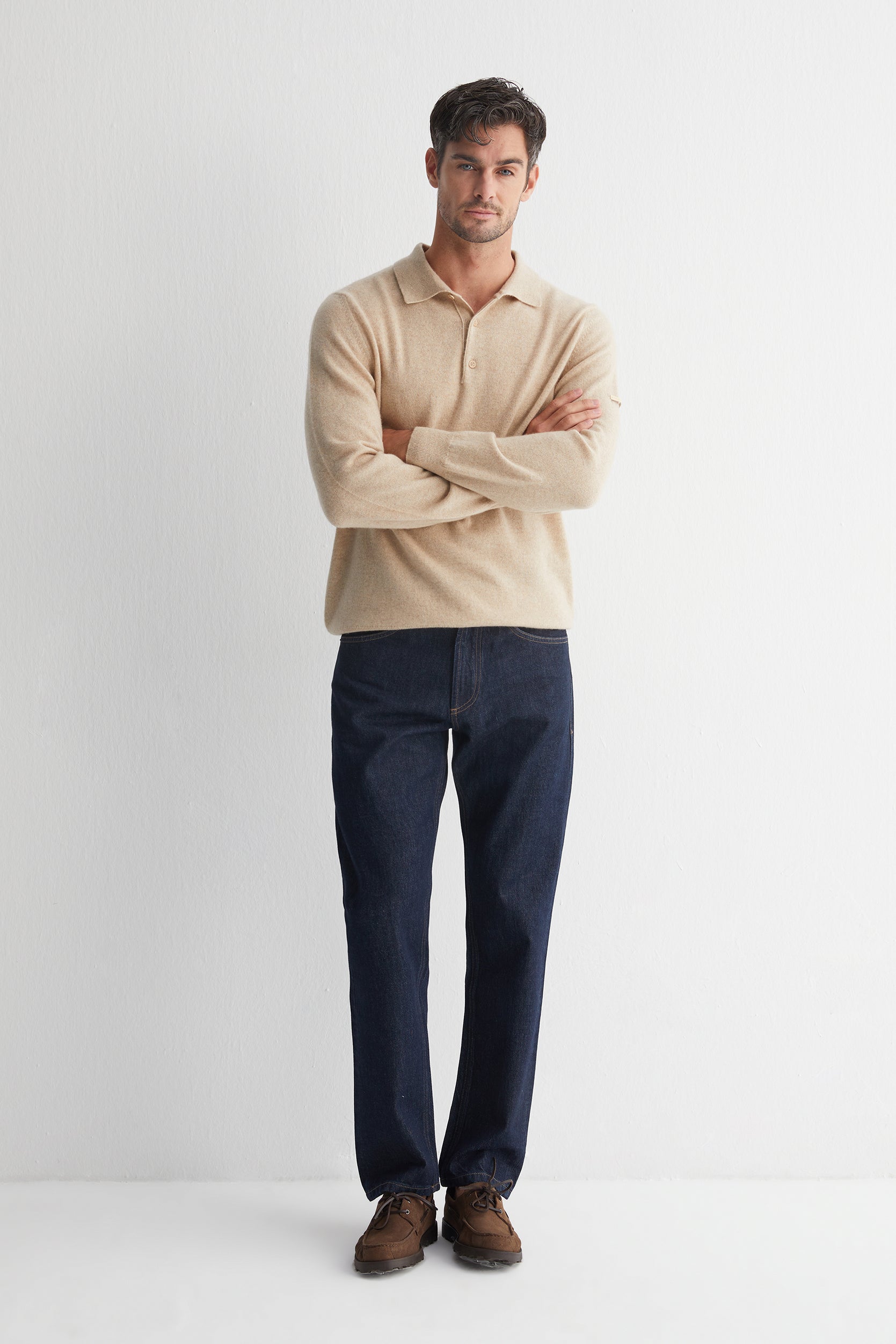 Kum Beji Saf Kaşmir Polo Kazak