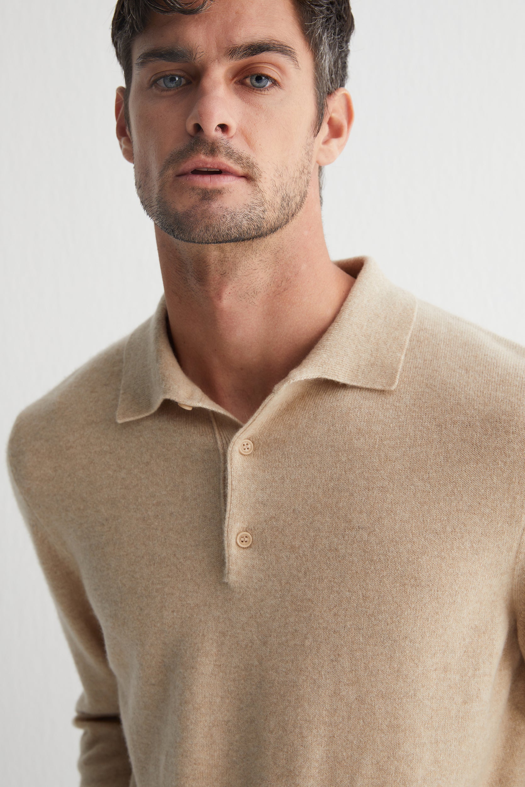 Kum Beji Saf Kaşmir Polo Kazak