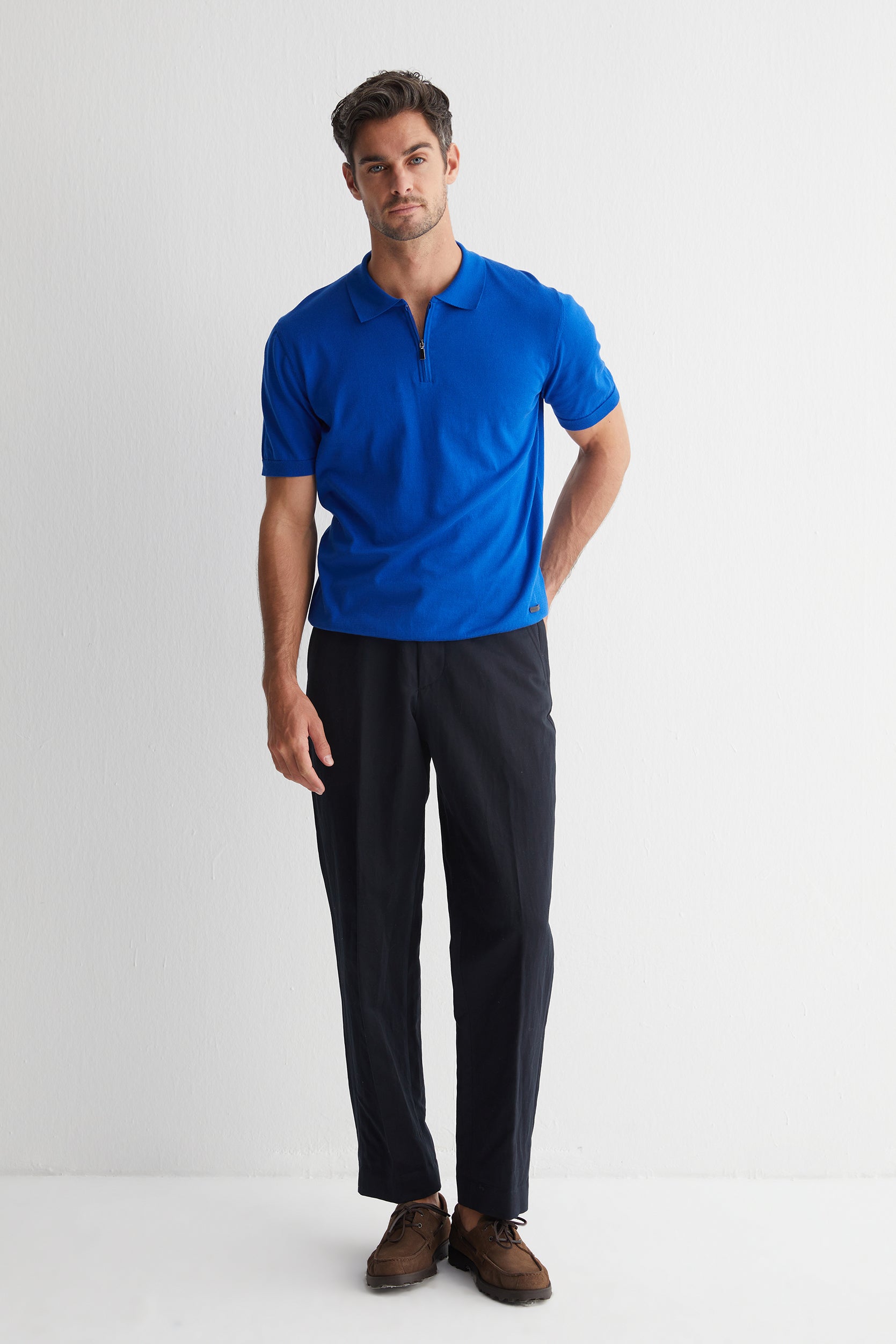Koyu Mavi Kevin Kısa Kollu Triko Polo