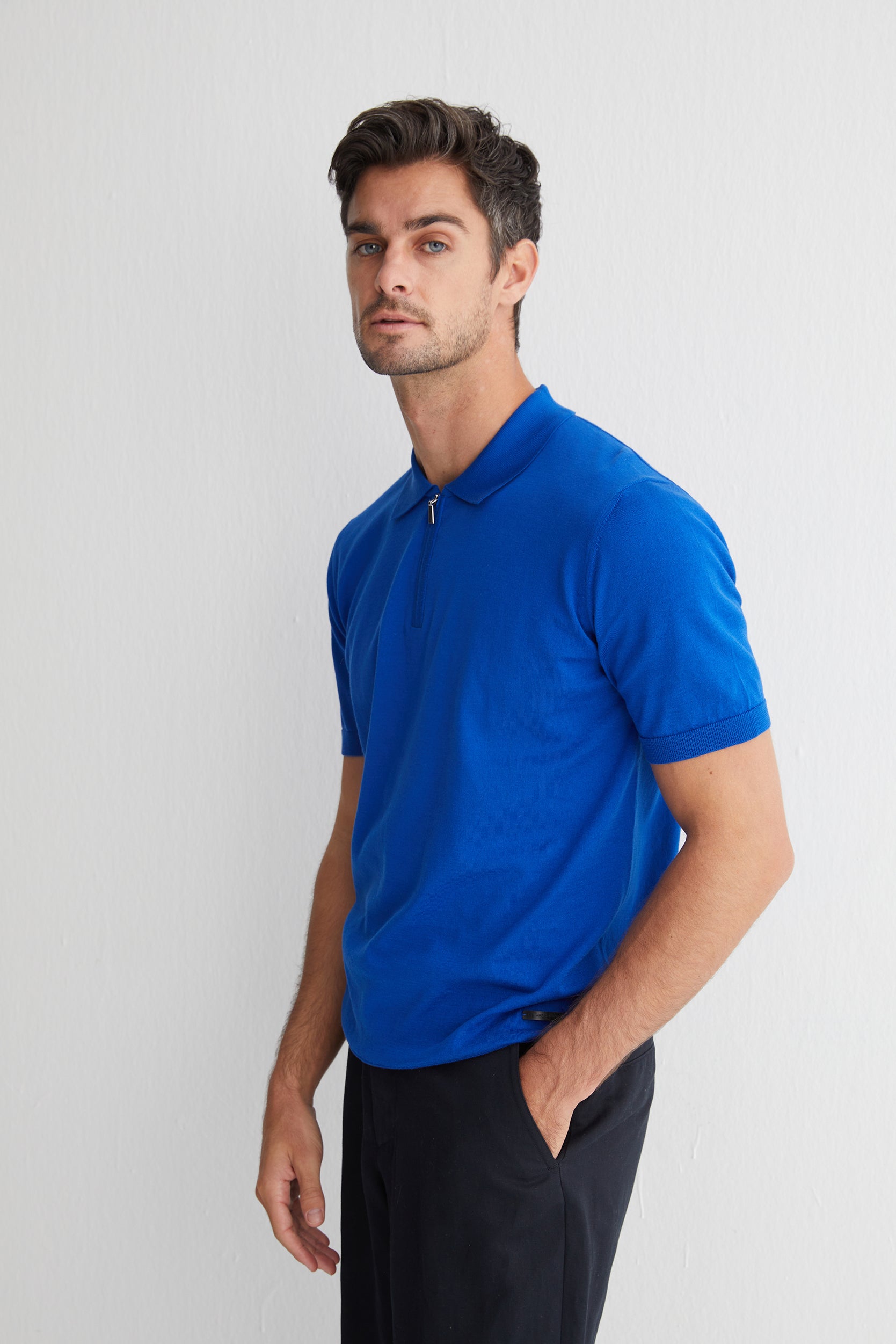 Koyu Mavi Kevin Kısa Kollu Triko Polo