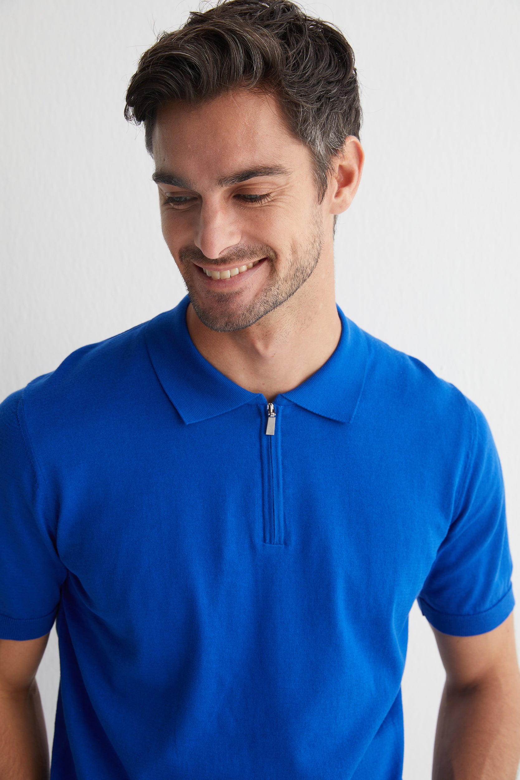 Koyu Mavi Kevin Kısa Kollu Triko Polo