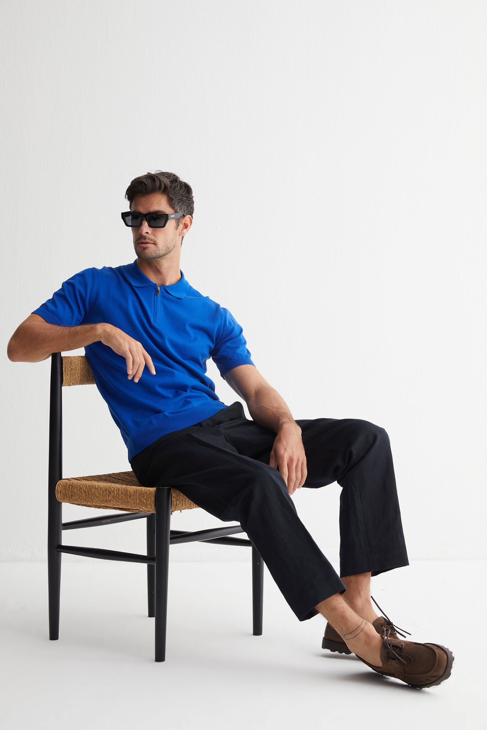 Koyu Mavi Kevin Kısa Kollu Triko Polo