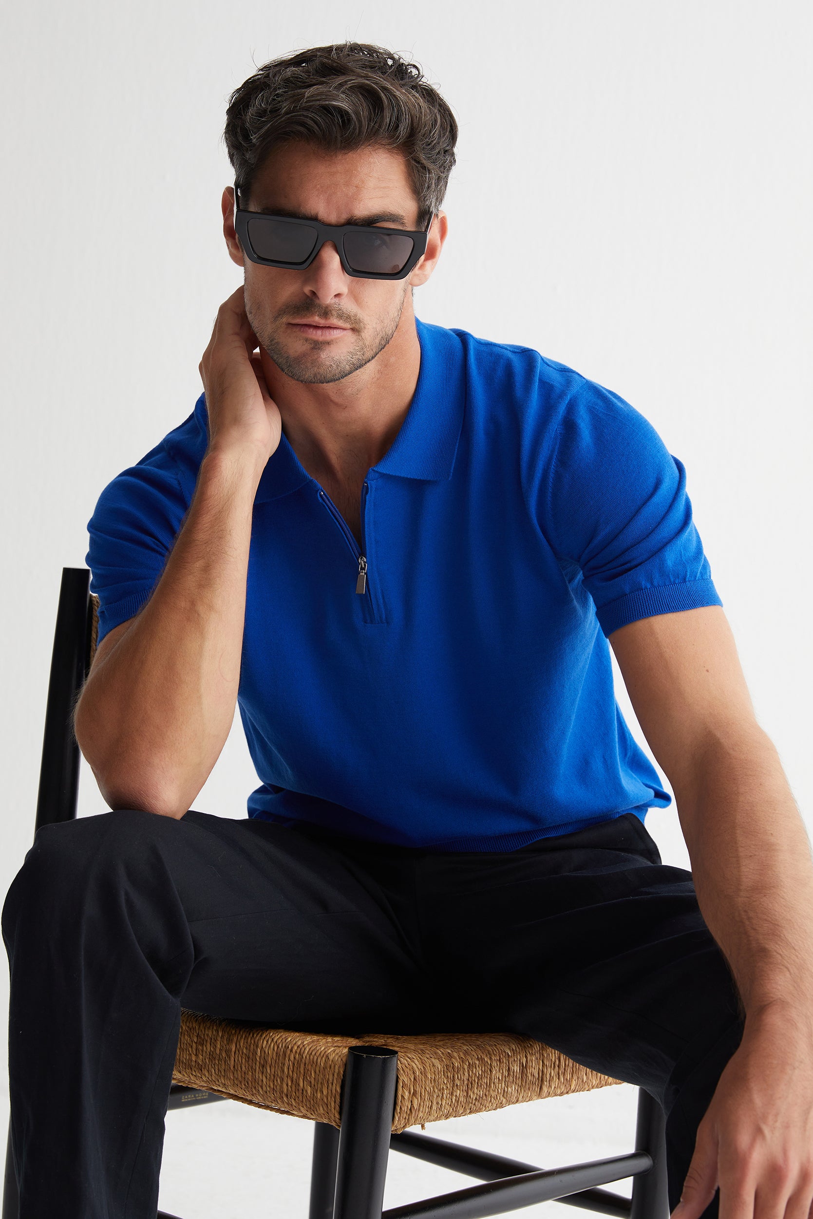 Koyu Mavi Kevin Kısa Kollu Triko Polo