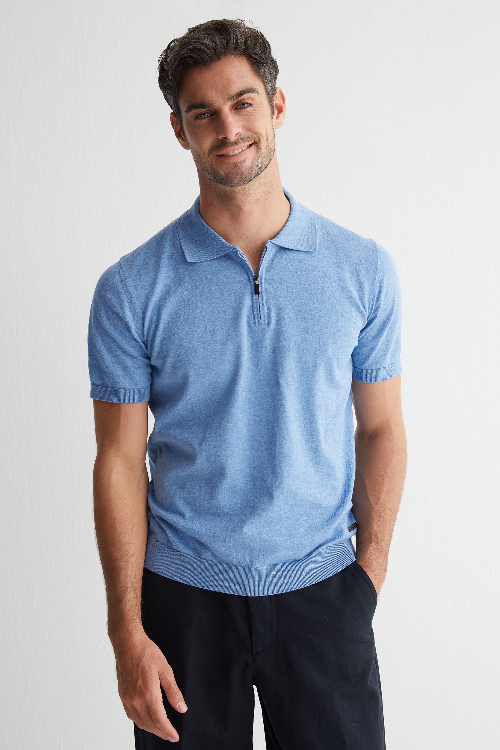 Mavi Kevin Kısa Kollu Triko Polo