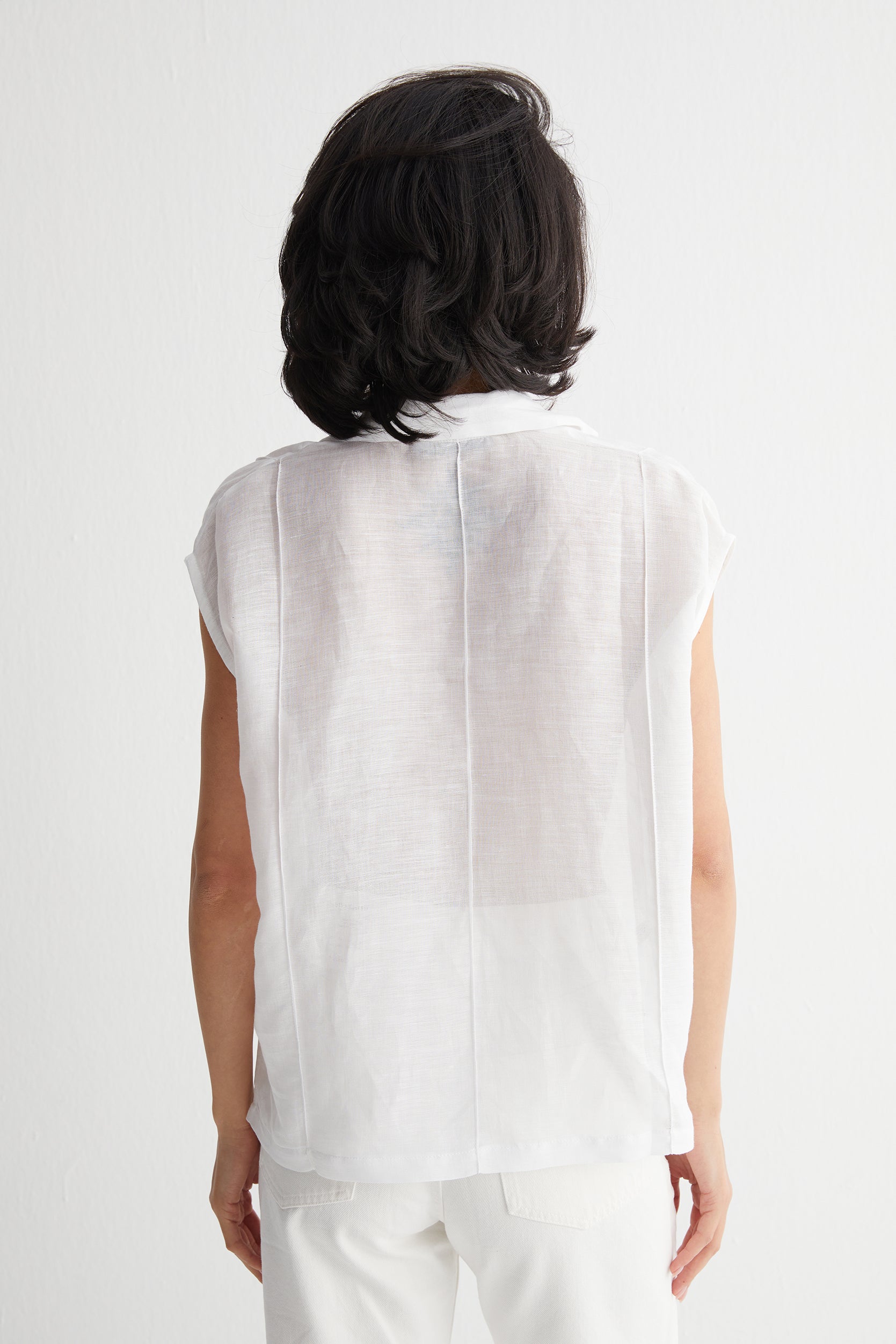 Beyaz Cassandra Kolsuz Gömlek