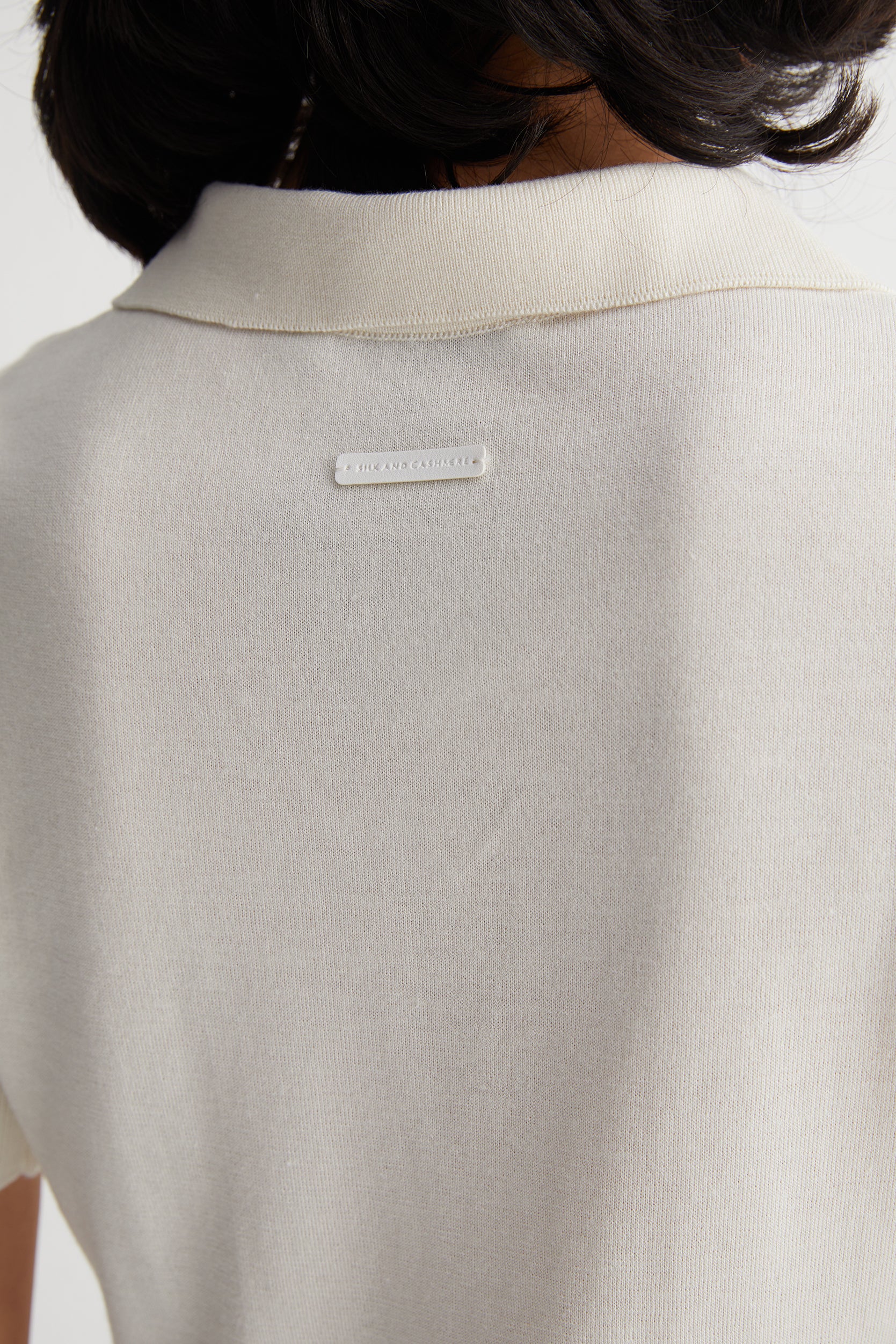 Ekru Zoe İpek Kaşmir Kısa Kollu Polo