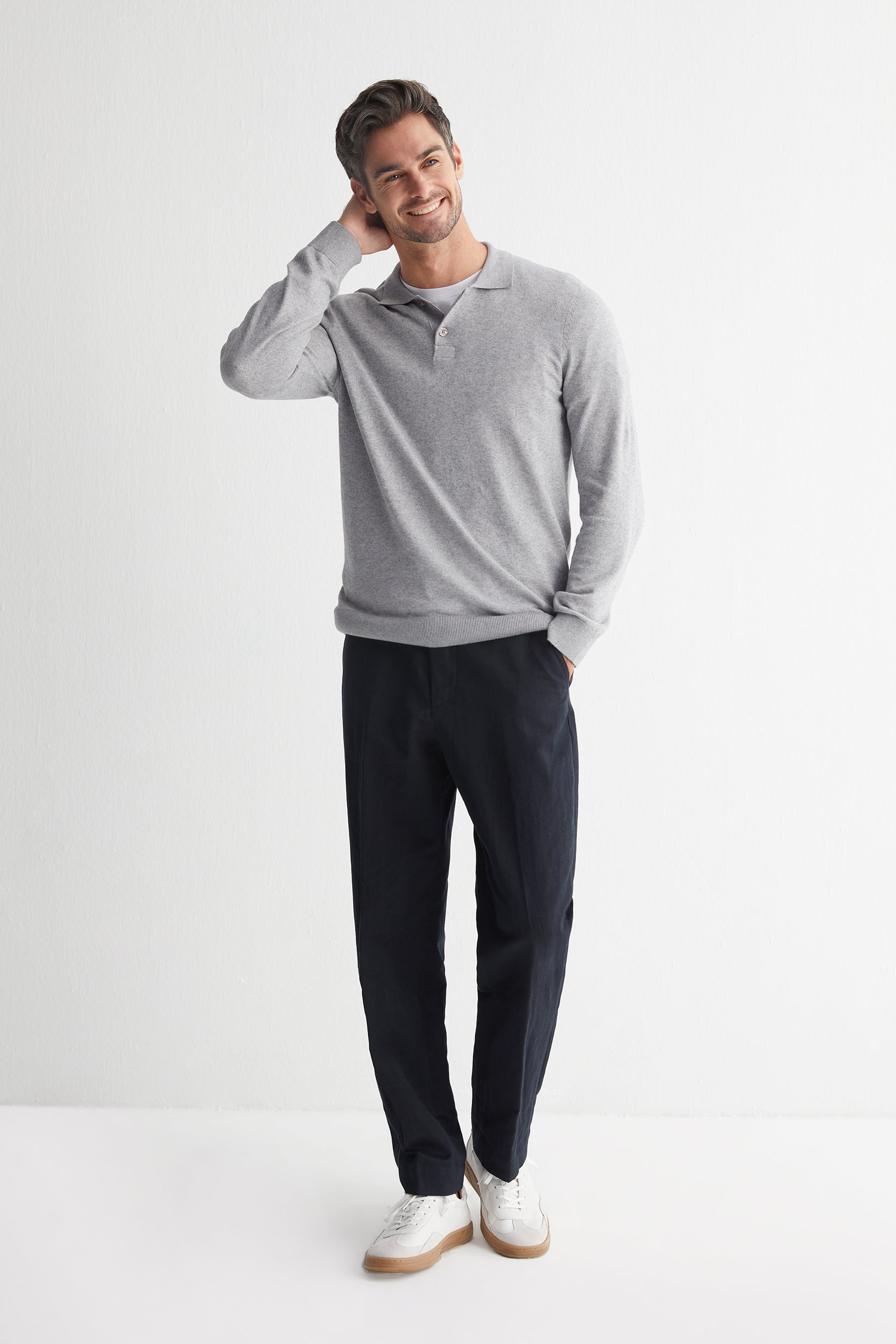 Gri Luigi Polo Yaka Triko