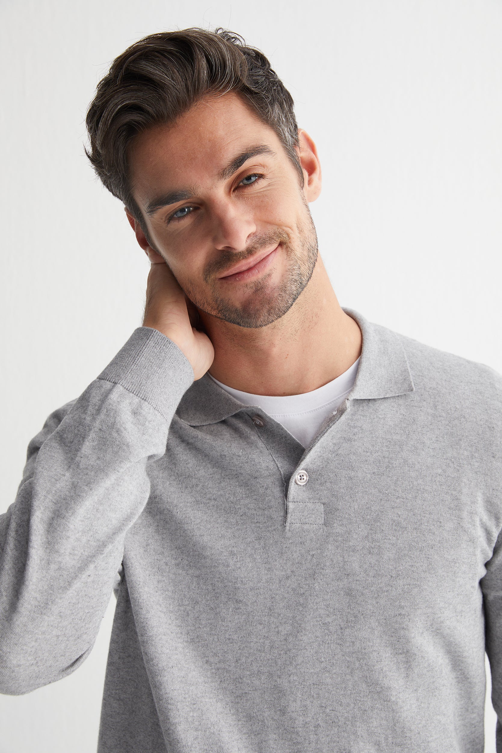 Gri Luigi Polo Yaka Triko