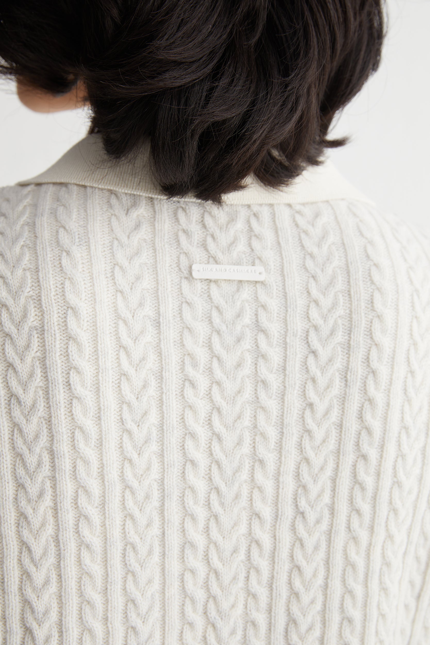 Ekru Melanj Laura Yuvarlak Yaka Yelek