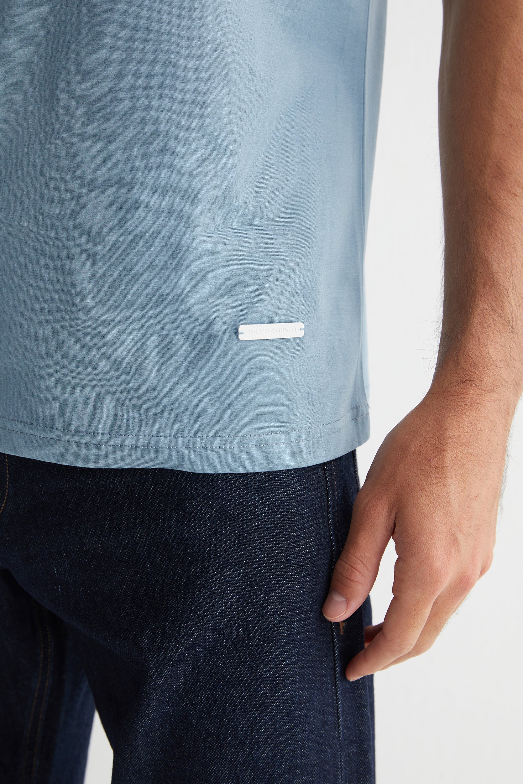 Açık Mavi Kevin Bisiklet Yaka T-Shirt