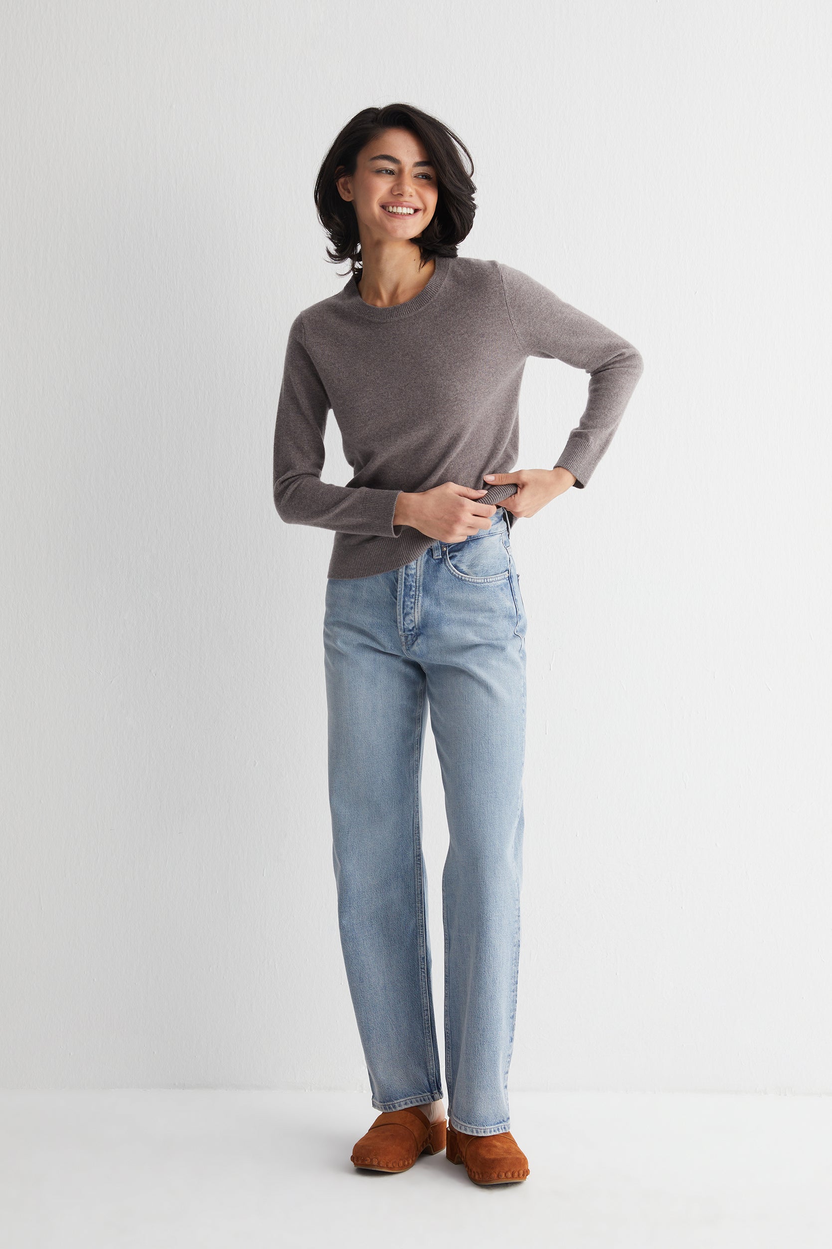 Vizon Agata Saf Kaşmir Bisiklet Yaka Kazak