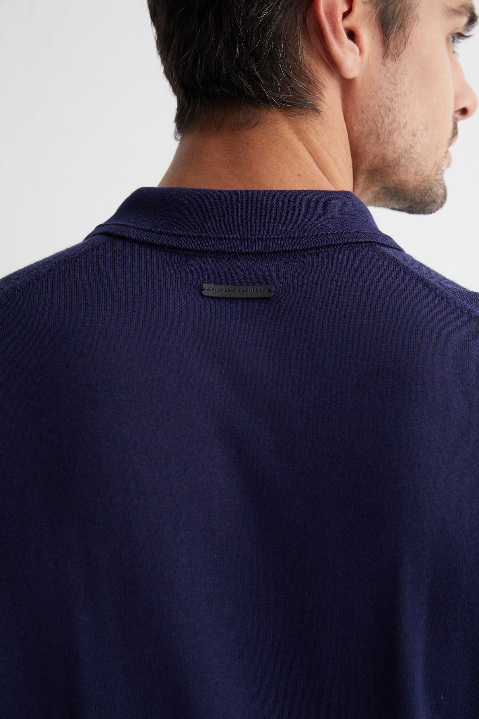 Lacivert Paul İpek Kaşmir Kısa Kollu Polo