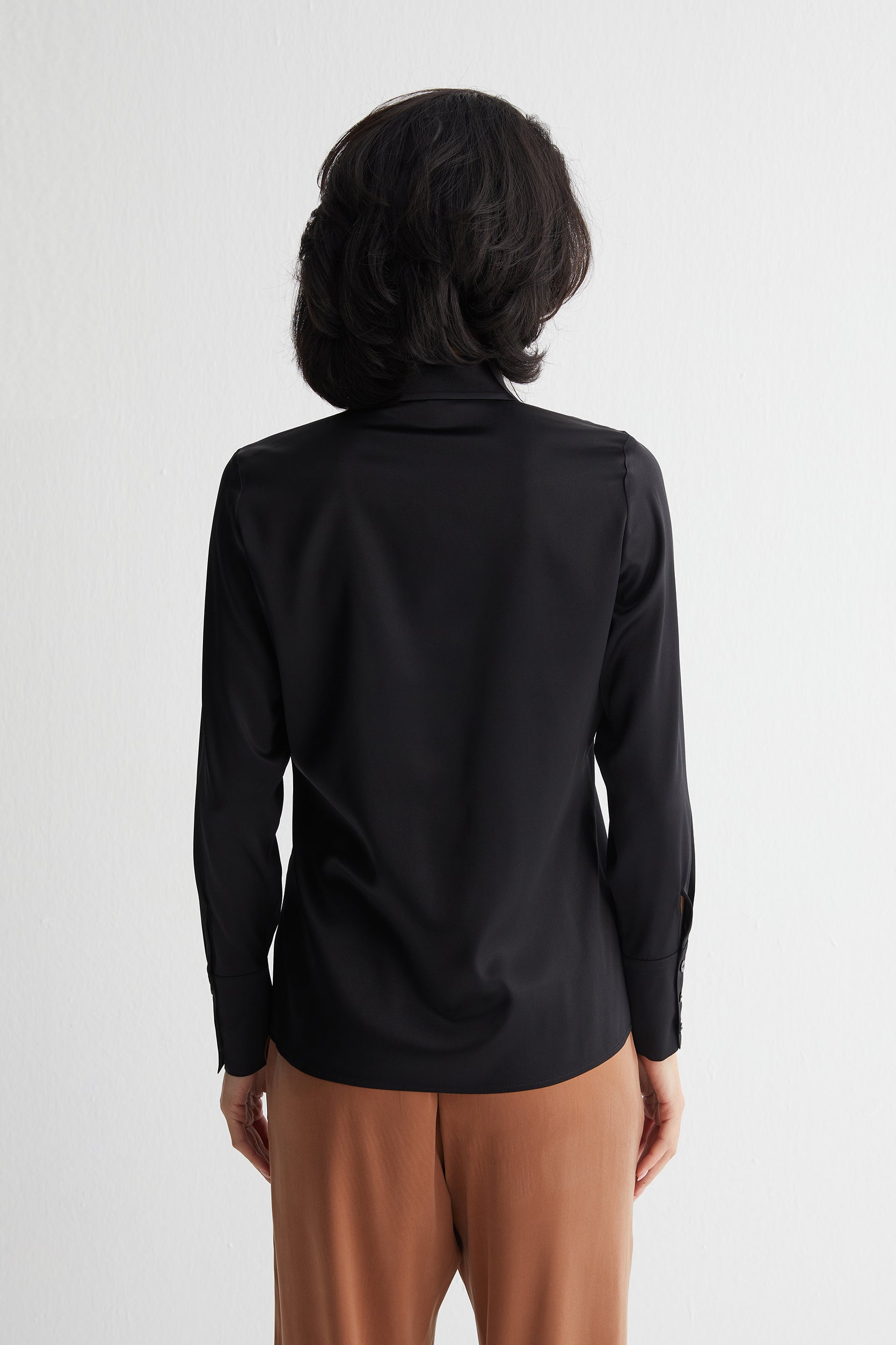 Kahverengi Astrid Saf İpek Pantolon