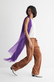 Mor Larissa Saf Kaşmir Şal 100x230 cm