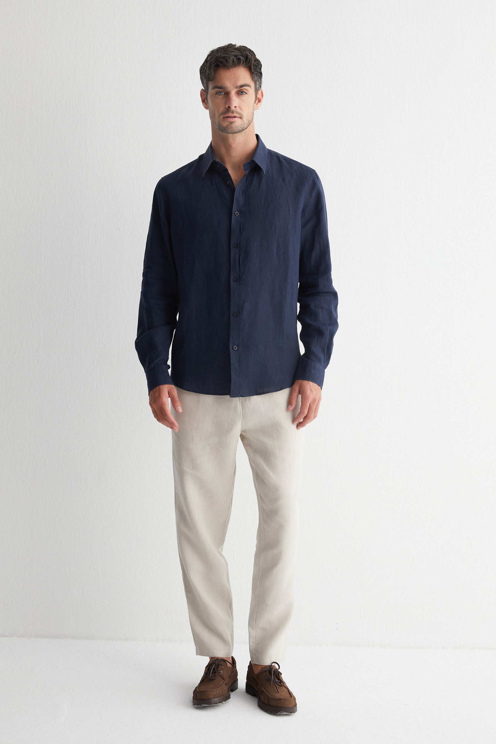 Lacivert Leon Keten Erkek Gömlek