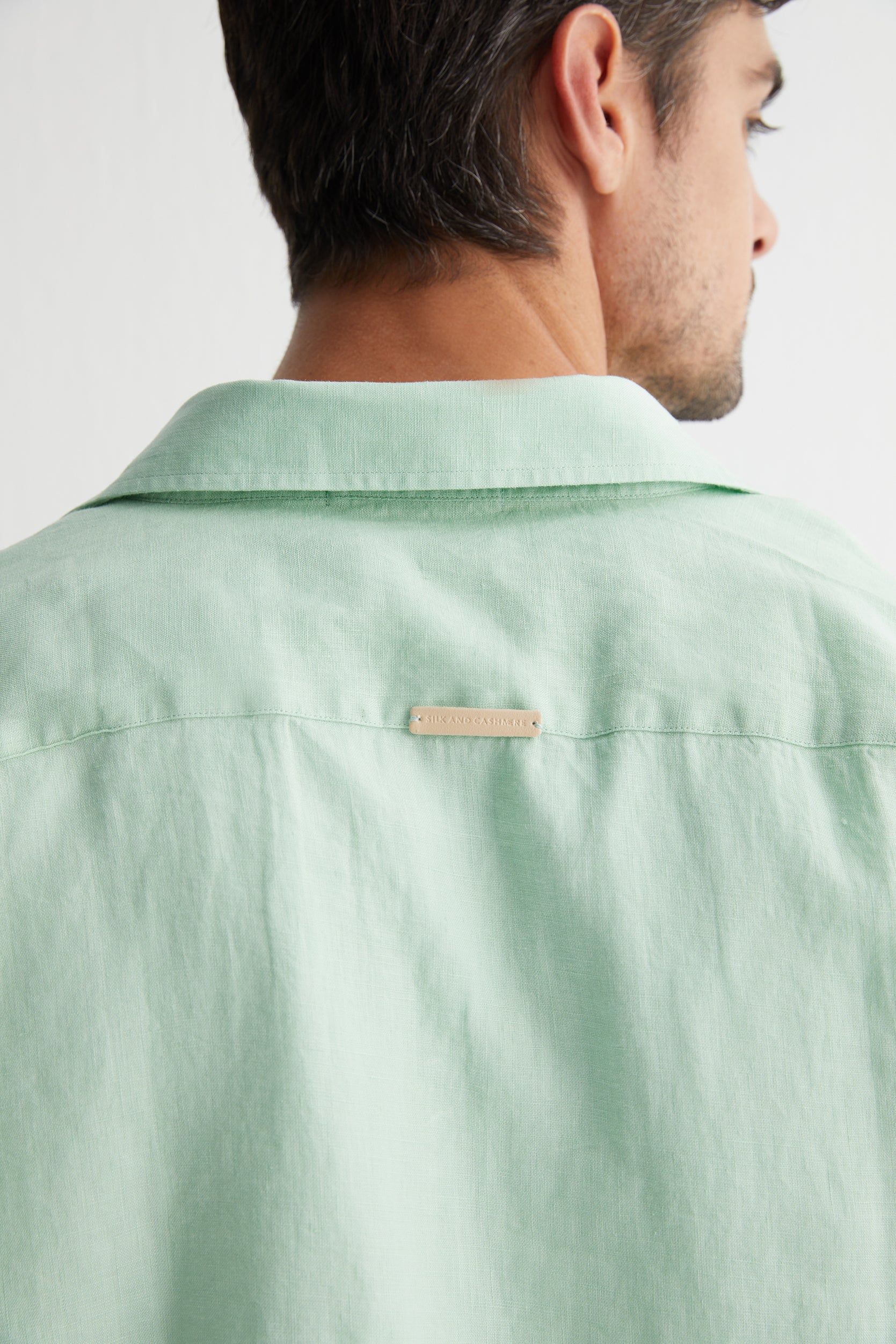 Açık Yeşil Leon Keten Erkek Gömlek