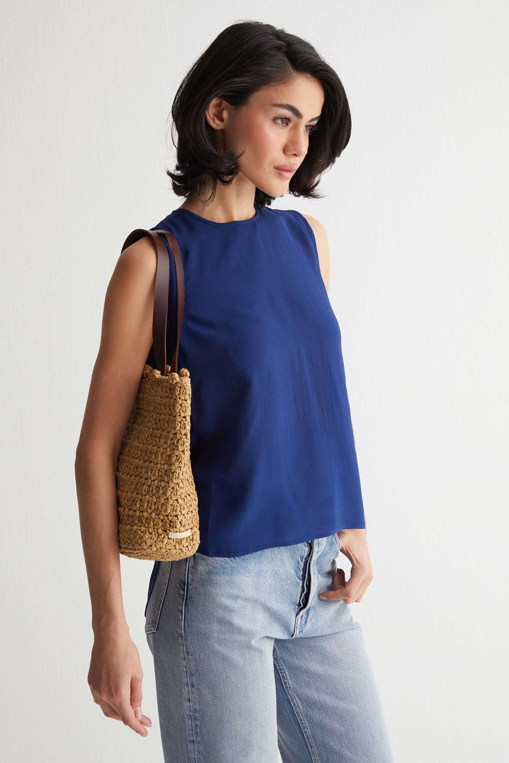 Bej Nina Rafya Çanta 32x25x11cm