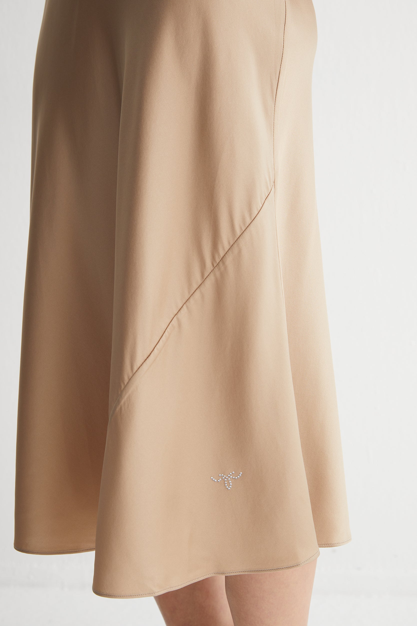 Bej Toscana İpek Elbise