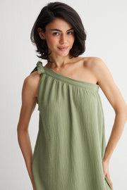 Yeşil Cassandra Tek Omuz Elbise