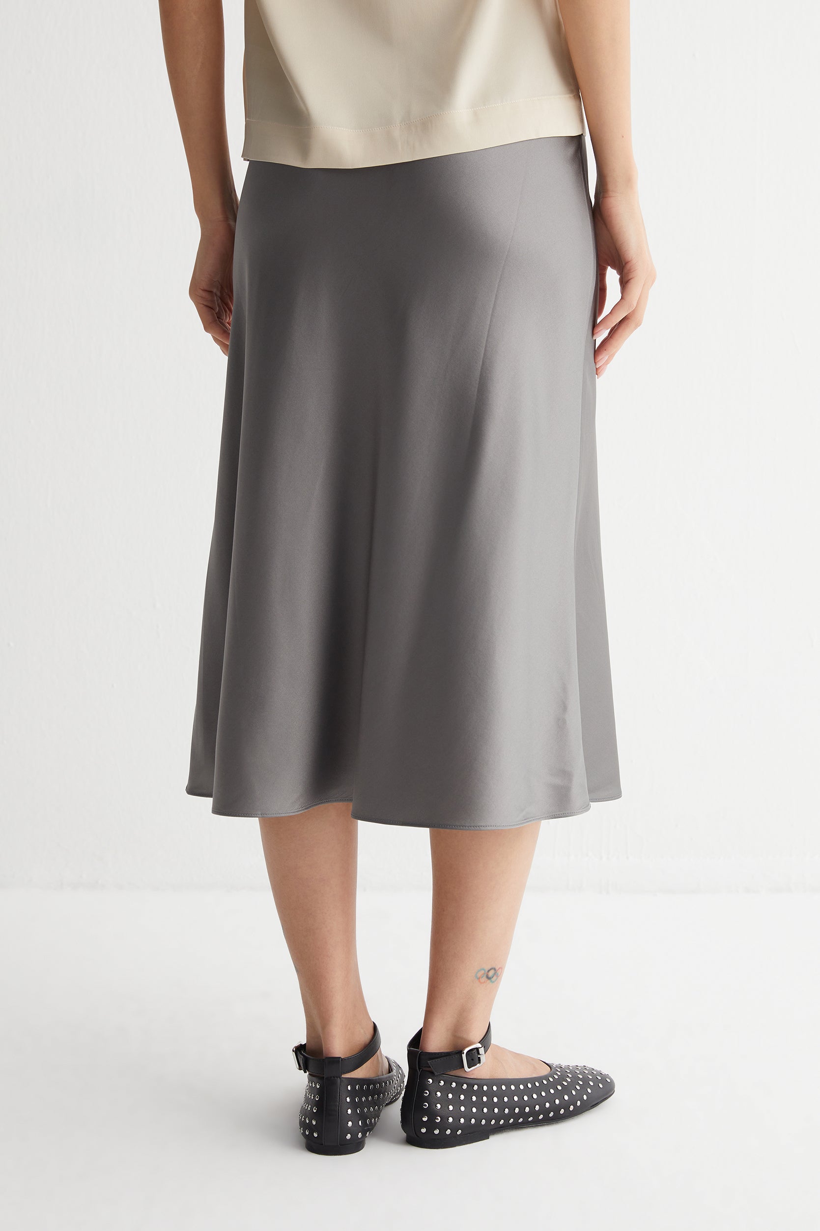 Gri Toscana İpek Elbise