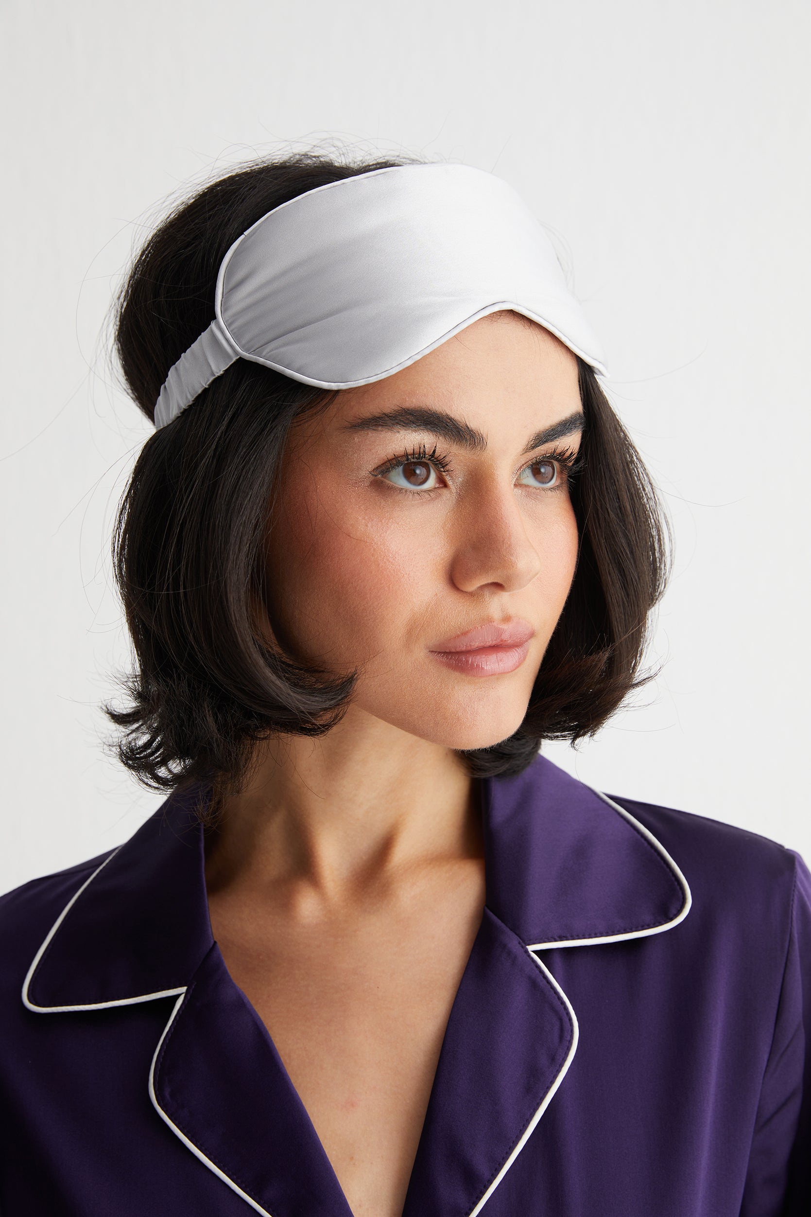 Gri Anabel Saf İpek Göz Bandı