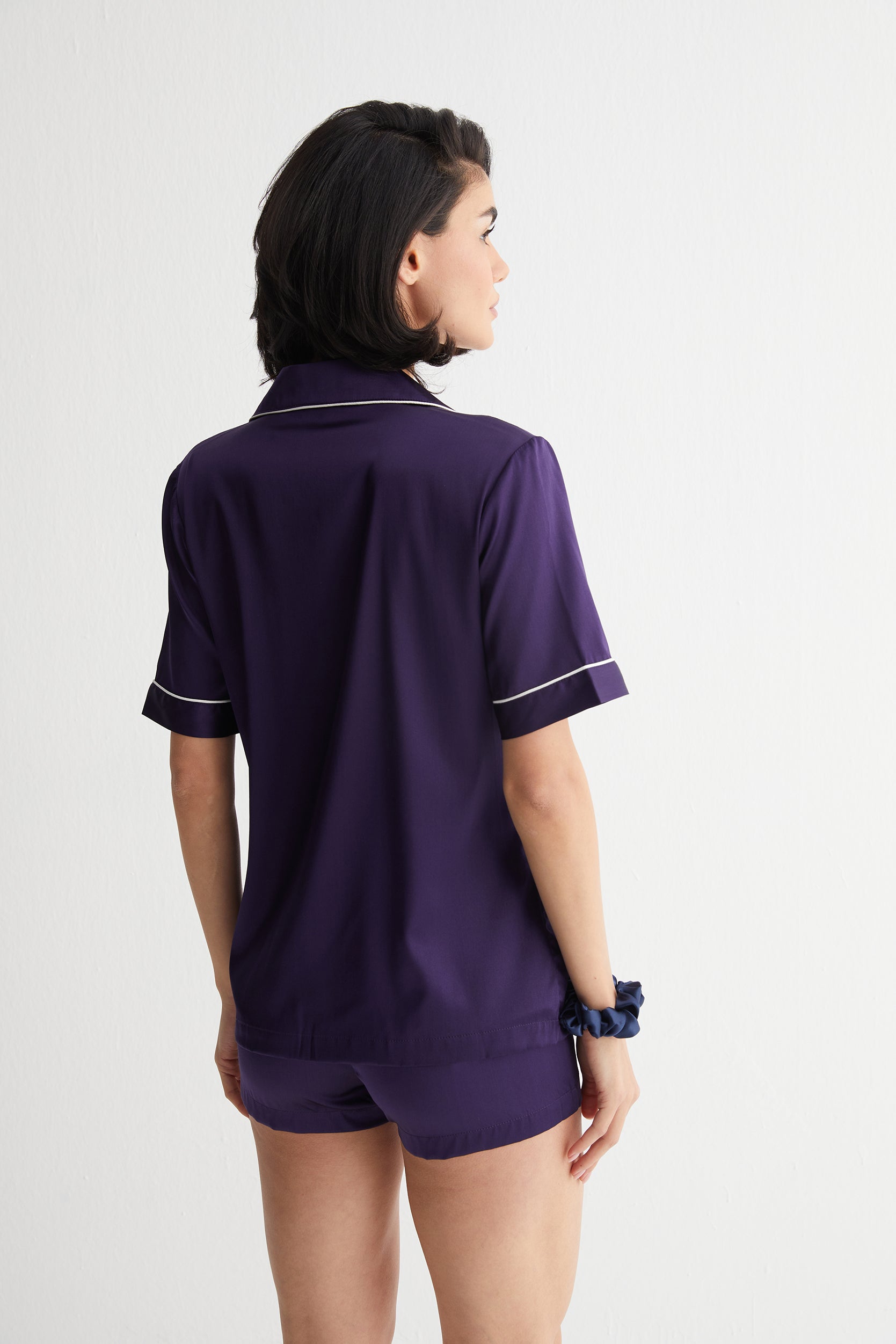 Lacivert Cindy İpek Pijama Seti