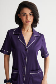 Lacivert Cindy İpek Pijama Seti