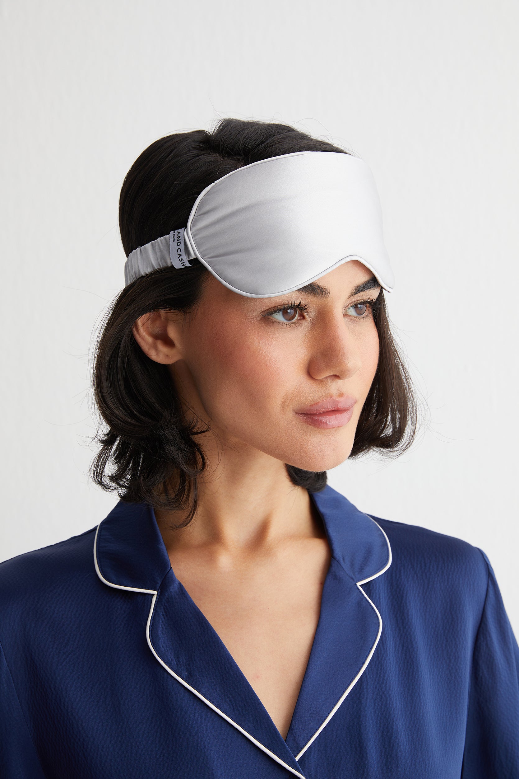 Lacivert Mindy Saf İpek Pijama Seti