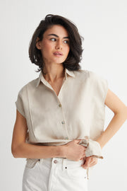 Bej Cassandra Kolsuz Gömlek