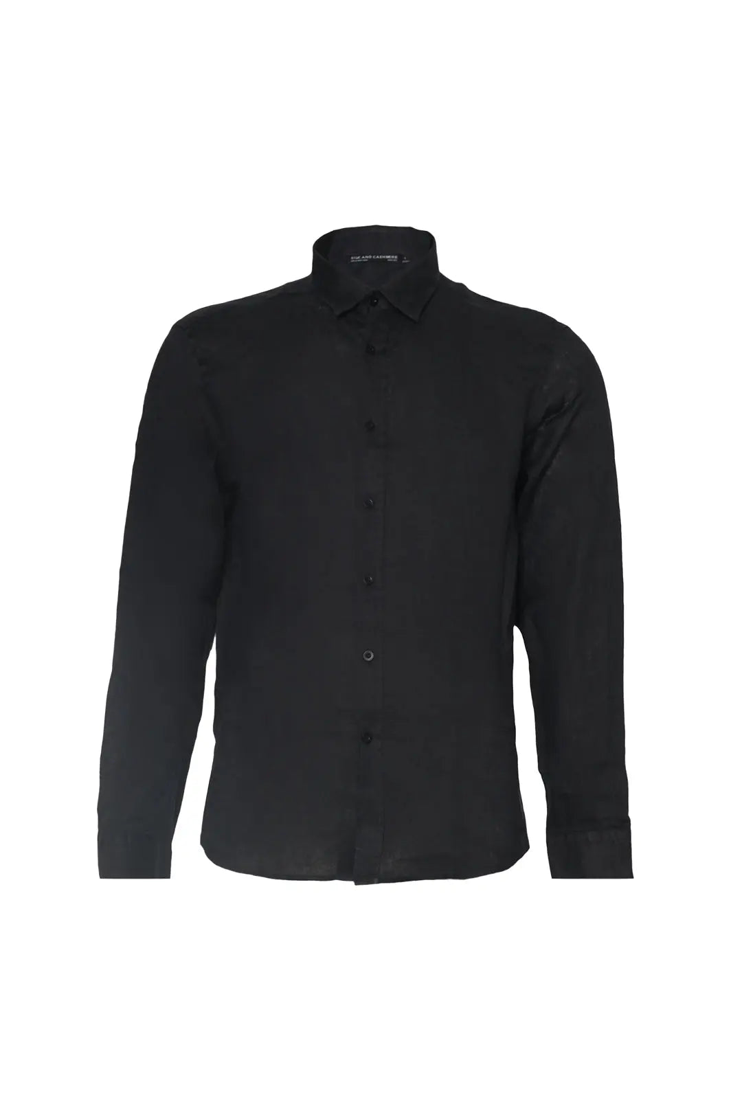 Siyah Keten Leon Regular Kesim Erkek Gömlek MAN