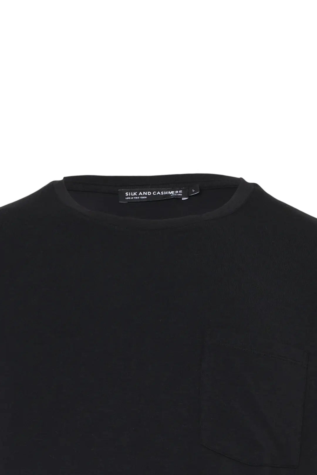 Siyah Modal Fersatile Yuvarlak Yaka Kısa Kollu Erkek Tişört Silk and Cashmere