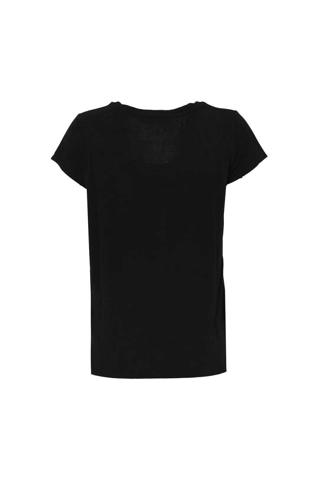 Siyah Modal Tracy Rahat Kesim Yuvarlak Yaka Kadın Tişört Woman