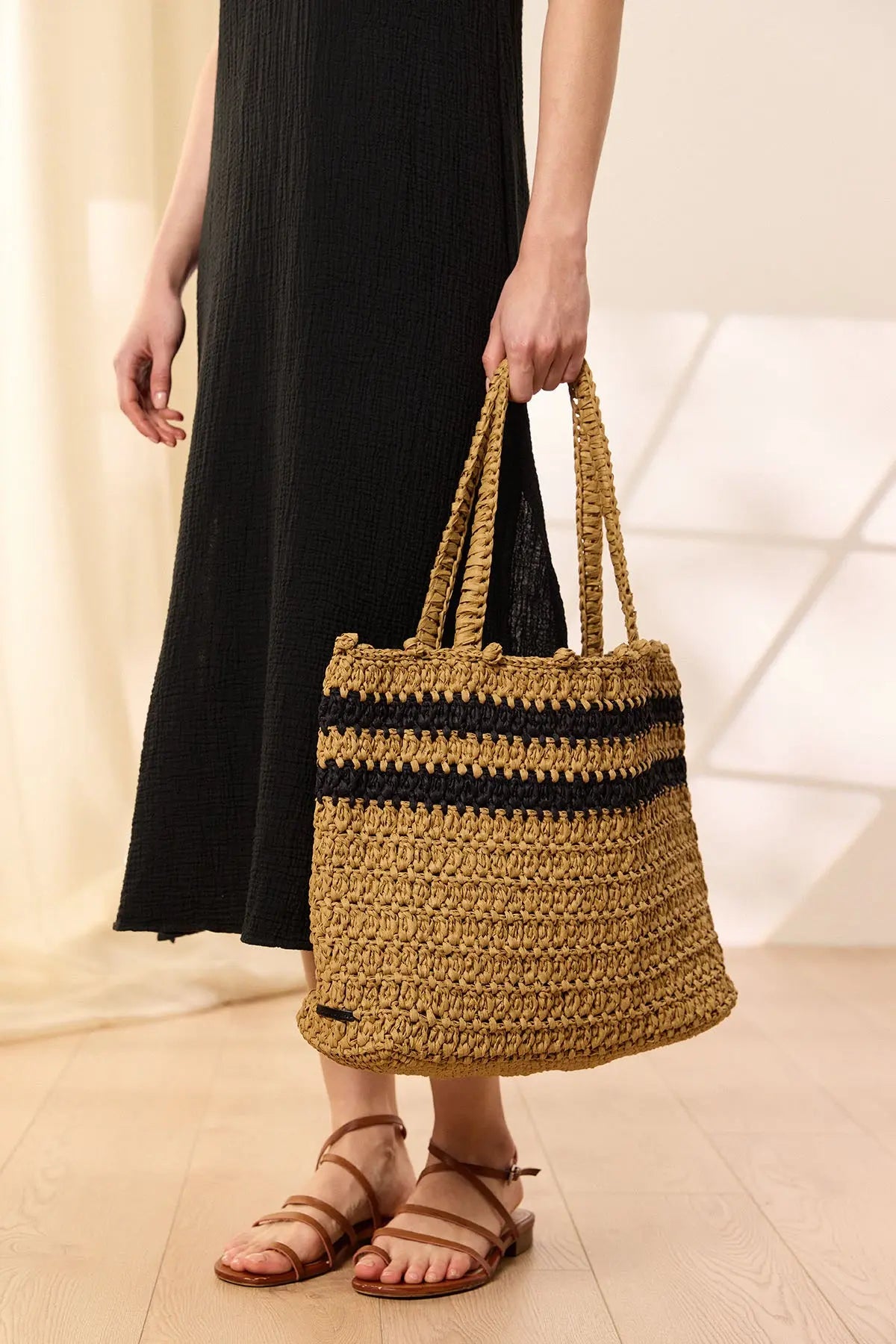 Siyah Pamuk Cassandra Askılı Kadın Elbise Woman