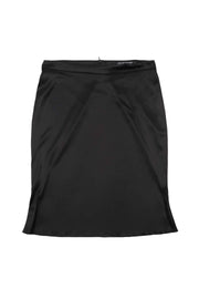 Siyah Saf İpek Audrey Kısa Etek Silk and Cashmere