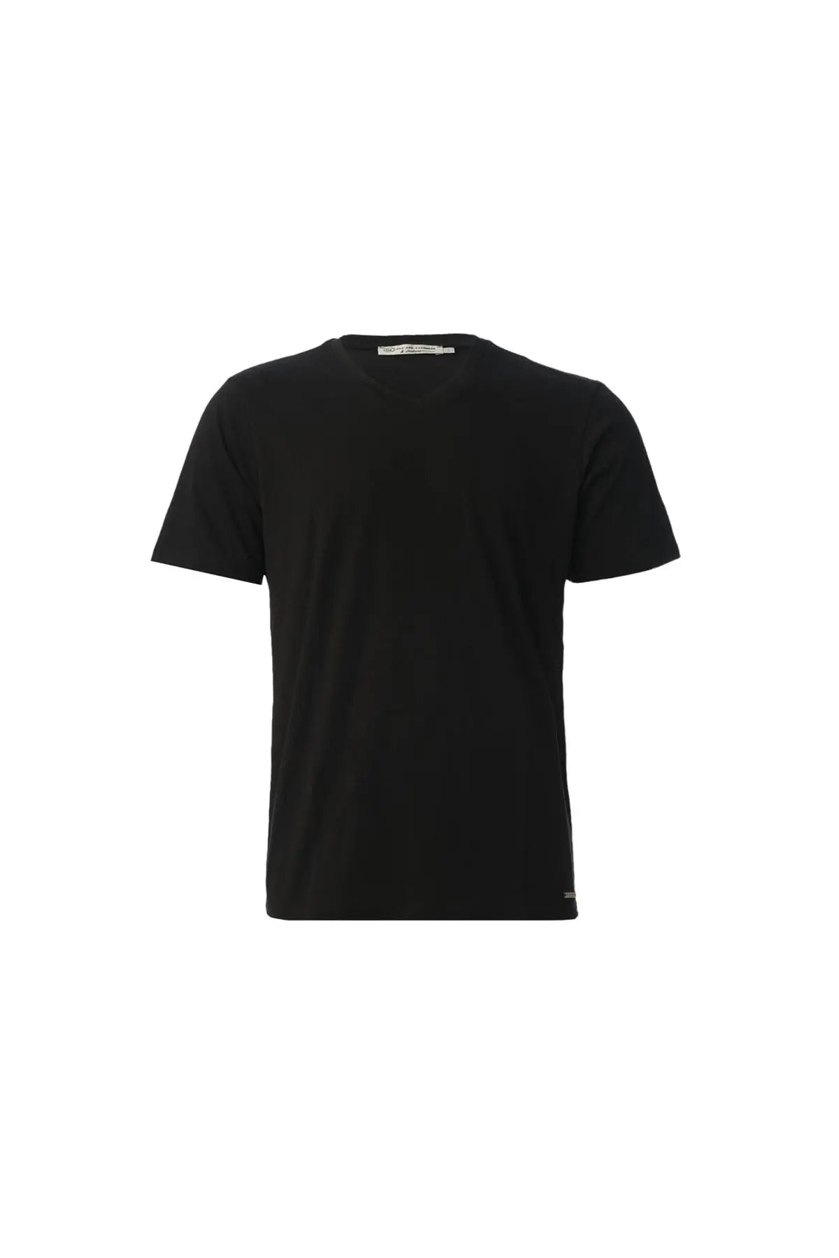 Siyah & More V Yaka Kısa Kollu Erkek Tişört Silk and Cashmere