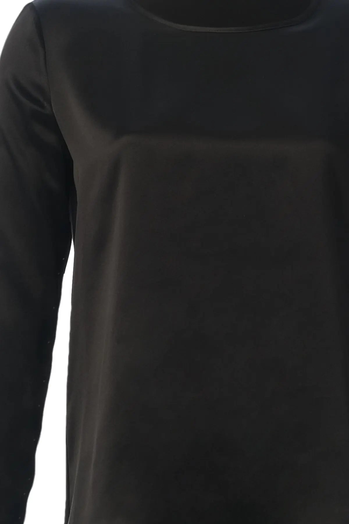 Siyah pekli Monica Yuvarlak Yaka Uzun Kol Bluz Silk and Cashmere