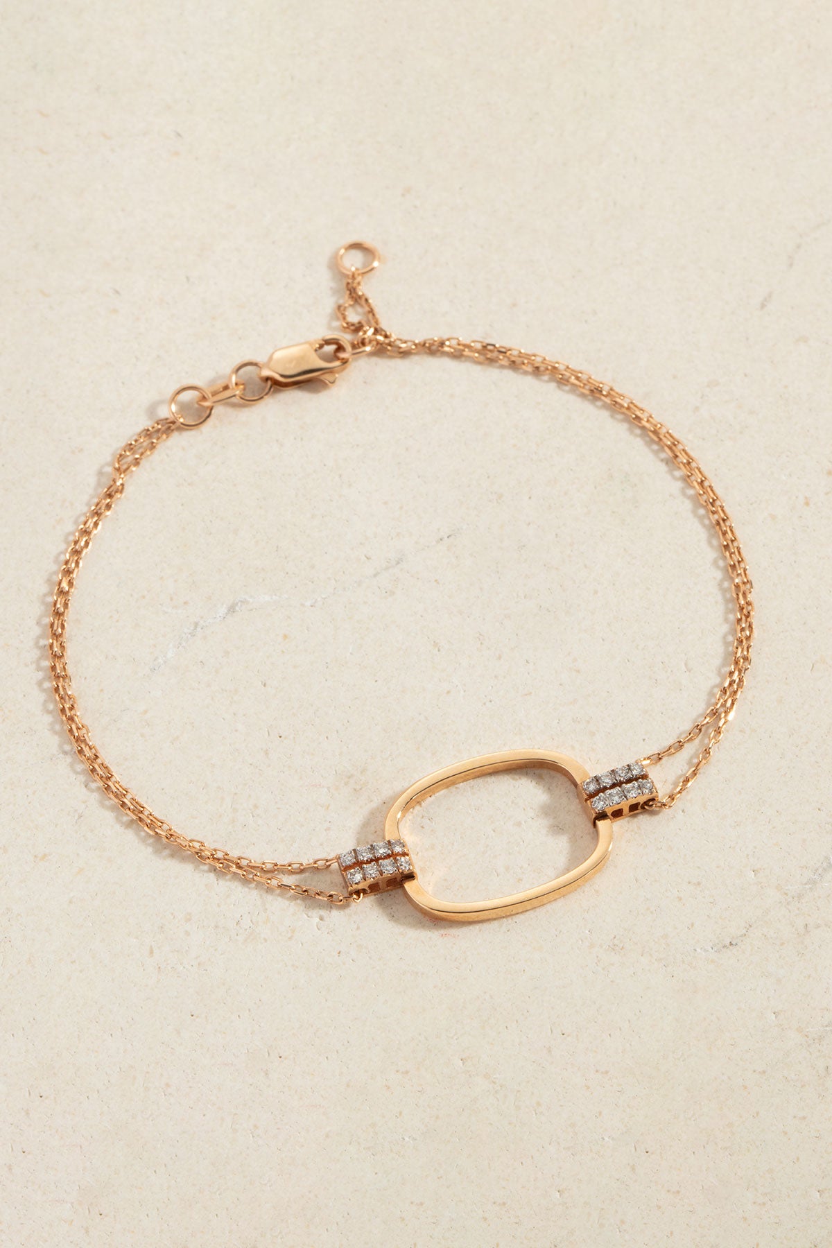 Rose Solenne Pırlanta Taşlı Altın Bilezik