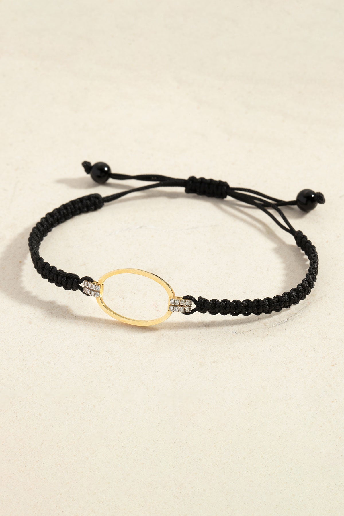 Sarı Solenne Pırlanta Taşlı Altın İpli Bilezik