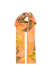 Somon Saf İpek El Baskısı Ekolojik Şal 90 x 200 cm Silk and Cashmere